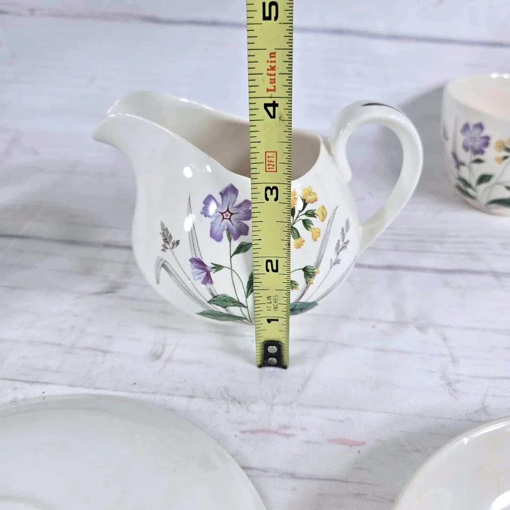 English Garden by‎ Ridgway Creamer Cups Saucers Tea Set Floral Bone China